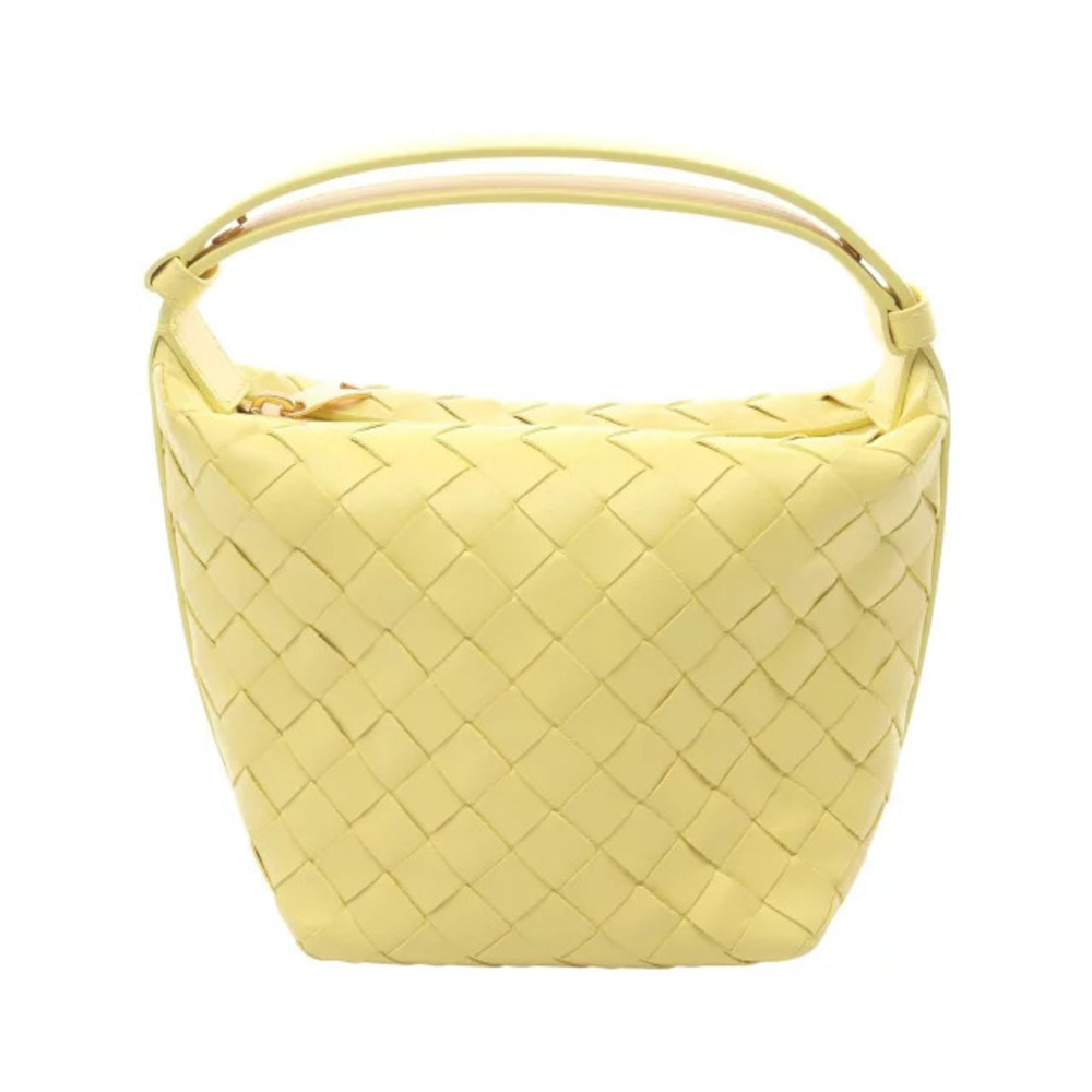 Bottega Veneta Candy Wallace Intrecciato Handbag Leather Yellow